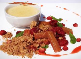 2021 Create & Cook Midcounties winning recipe: Poppy's homegrown rhubarb and raspberry crumble