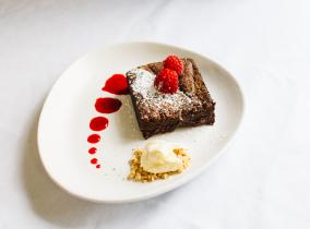 2019 Create & Cook Midcounties winning recipe: Deaken's triple chocolate brownie with raspberries